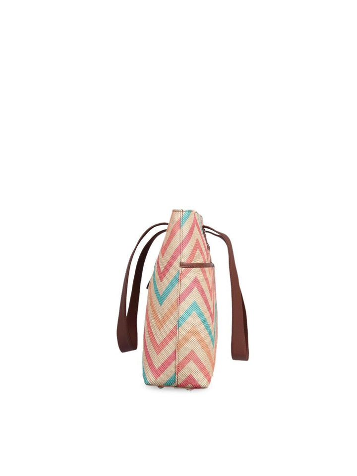 ZOUK Pink Self Design Sustainable Tote Bag