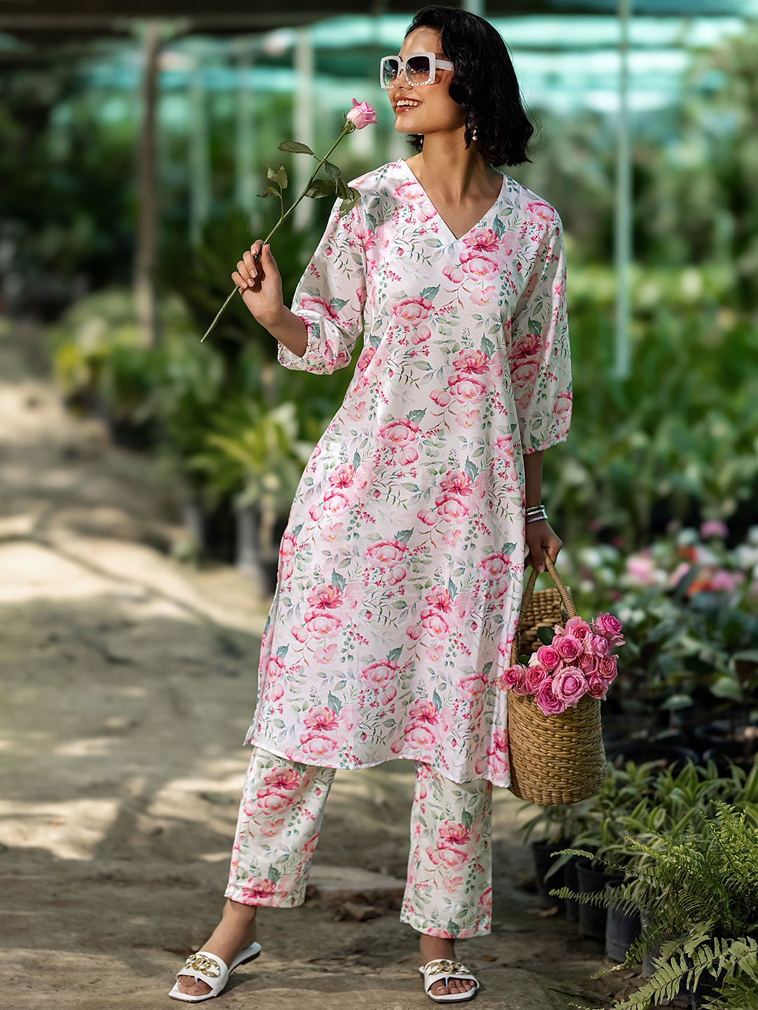Libas Printed Tunic With Trousers Co-Ords