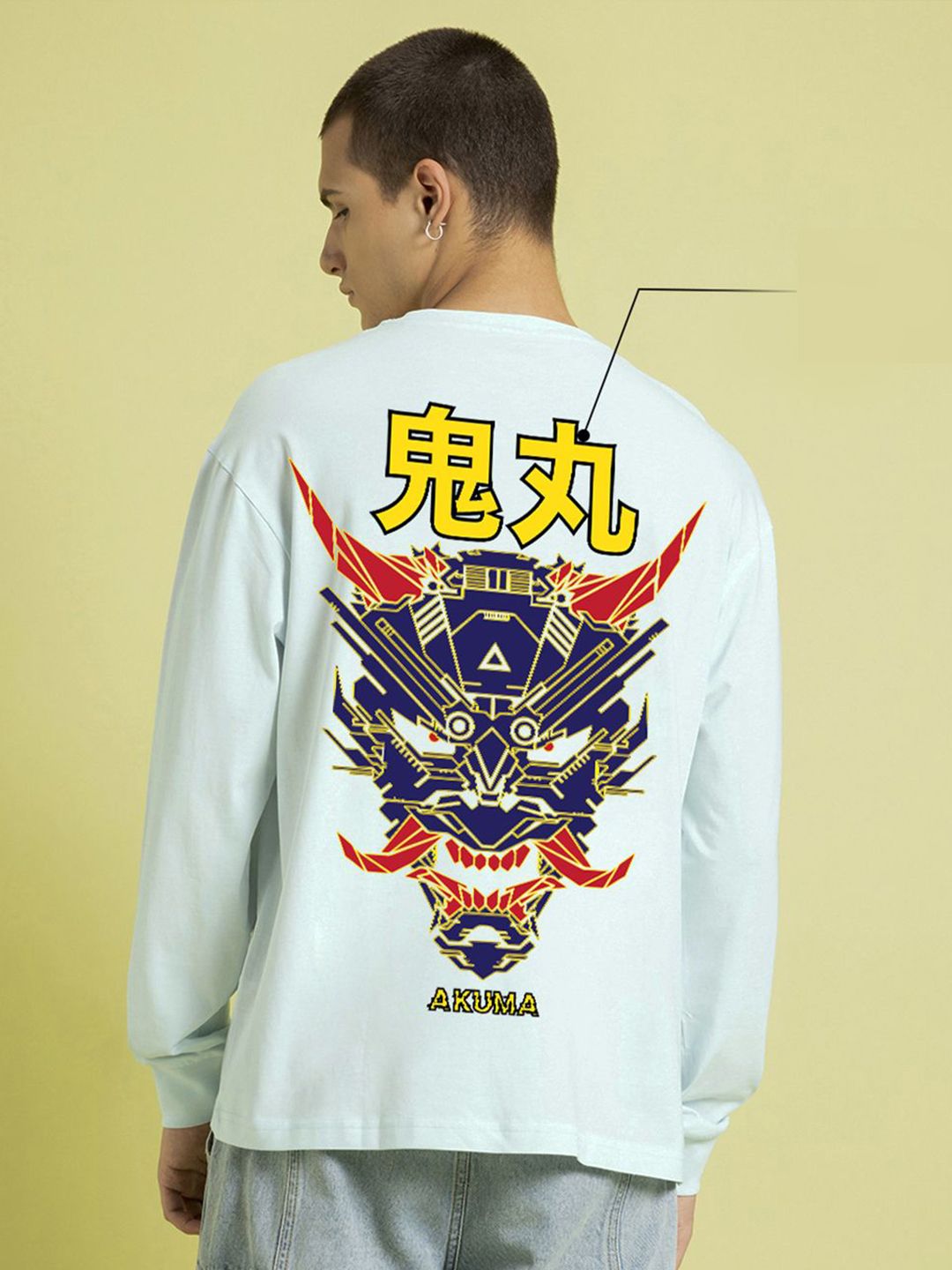 Bewakoof Men Ice Melt Akuma Graphic Printed Round Neck Pure Cotton Oversized T-shirt