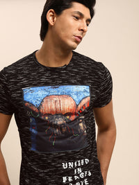 Being Human Men Black Graphic Printed T-shirt