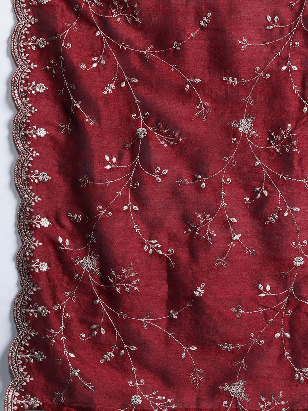 Indo Era Floral Embroidered Sequinned Kurta with Trousers & With Dupatta