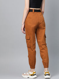 STREET 9 Women Mustard Brown Cargos