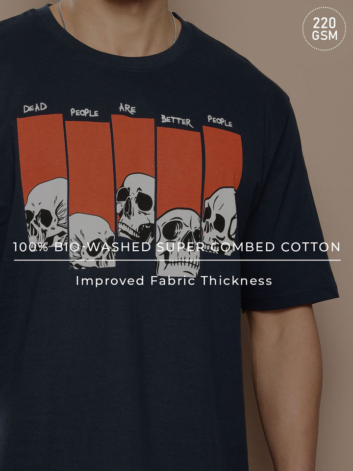 Difference of Opinion Men Printed Oversized Pure Cotton T-shirt
