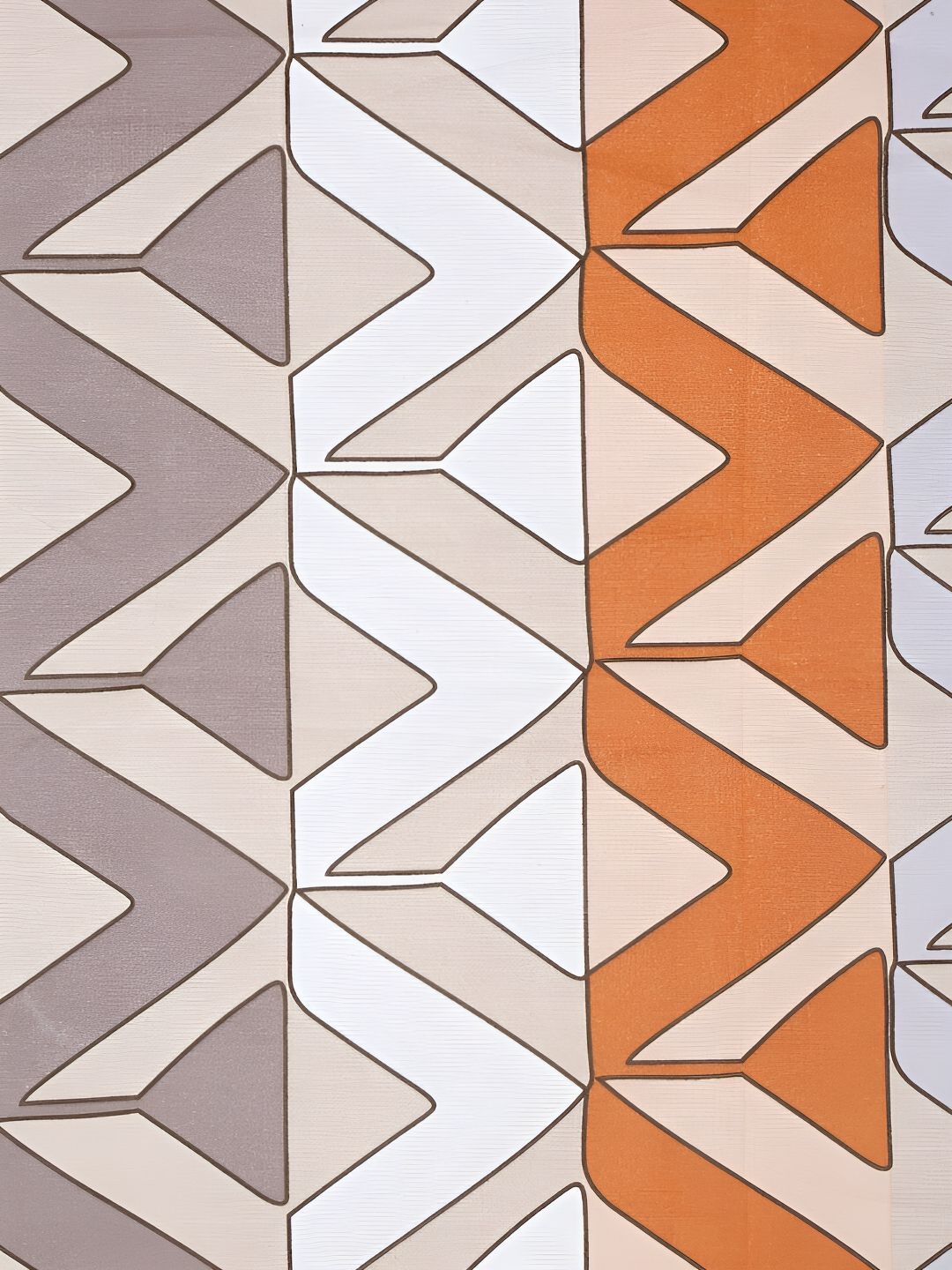 KLOTTHE Peach Kapas Geometrik 300 TC Cadar King Halus dengan 2 Sarung Bantal-98 x 89 inci
