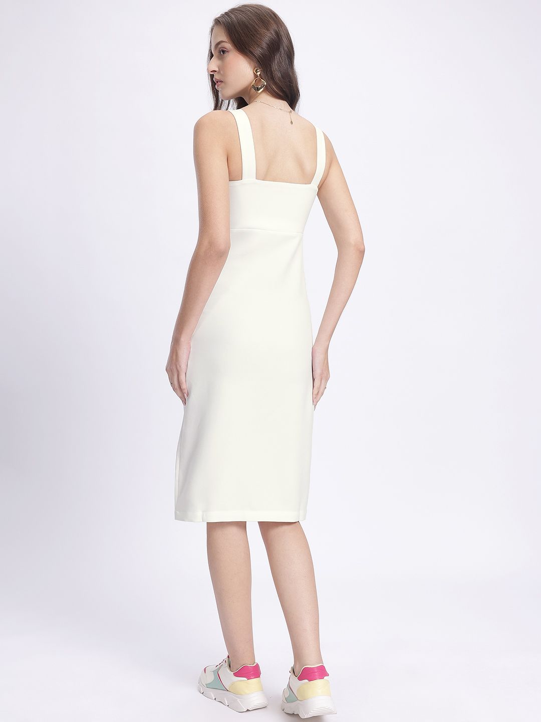DressBerry Cottagecore Chic Bow Cut-Out Midi A-Line Dress