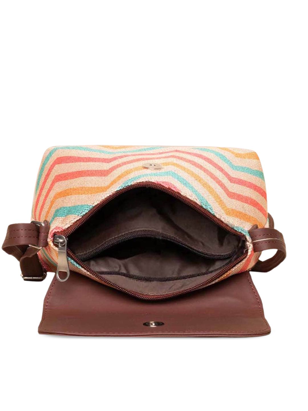 ZOUK Geometric Printed Structured Sling Bag