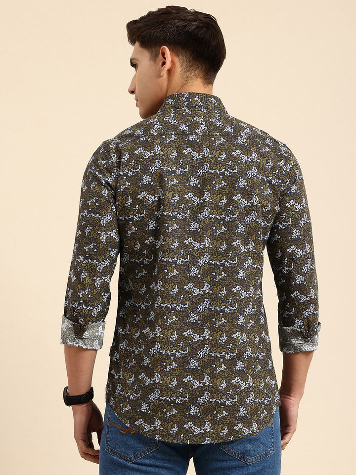 Being Human Pure Cotton Slim Fit Floral Opaque Printed Casual Shirt