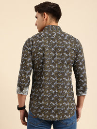 Being Human Pure Cotton Slim Fit Floral Opaque Printed Casual Shirt