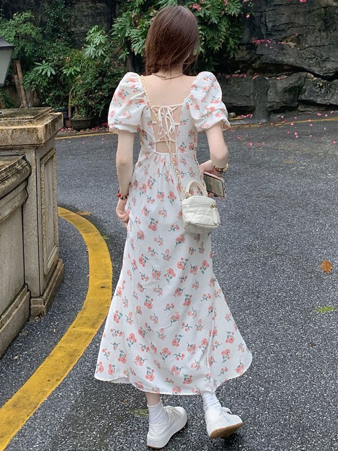 DressBerry Women Floral Print Puff Sleeves Fit & Flare Maxi Dress