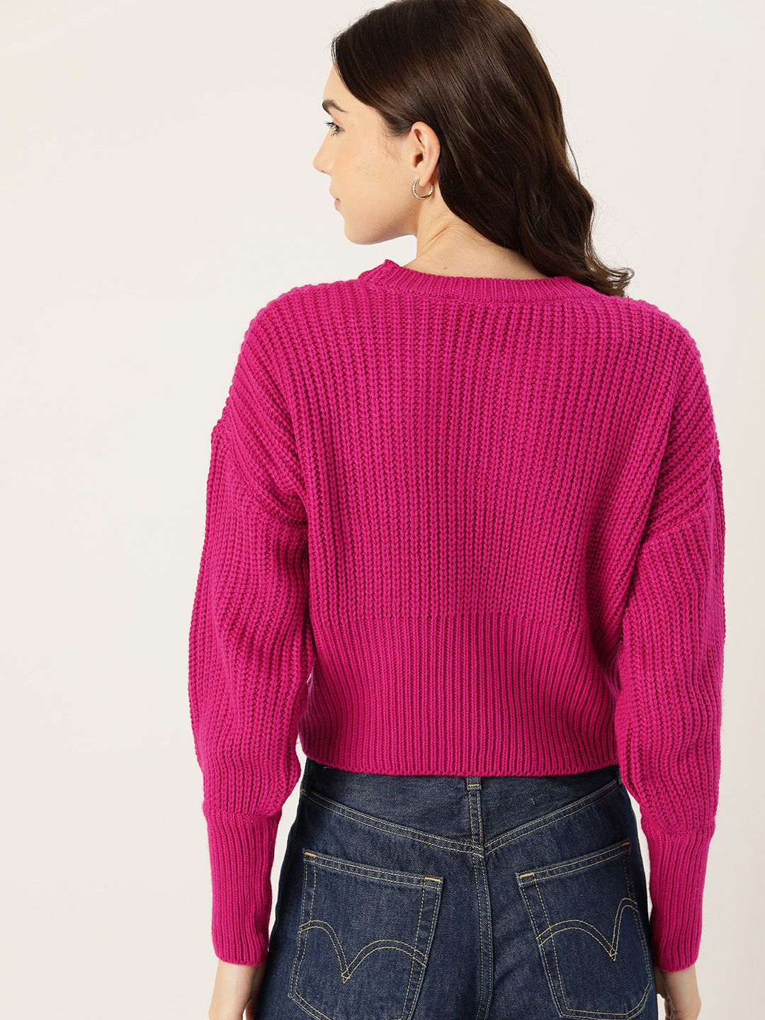 DressBerry Drop-Shoulder Sleeves Acrylic Pullover
