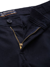 The Indian Garage Co Men Navy Blue Slim Fit Solid Chinos