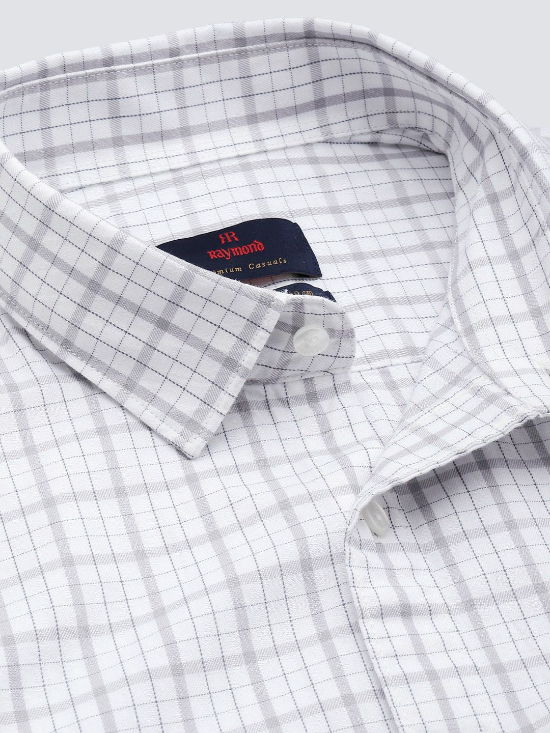Raymond Pure Cotton Slim Fit Checked Casual Shirt