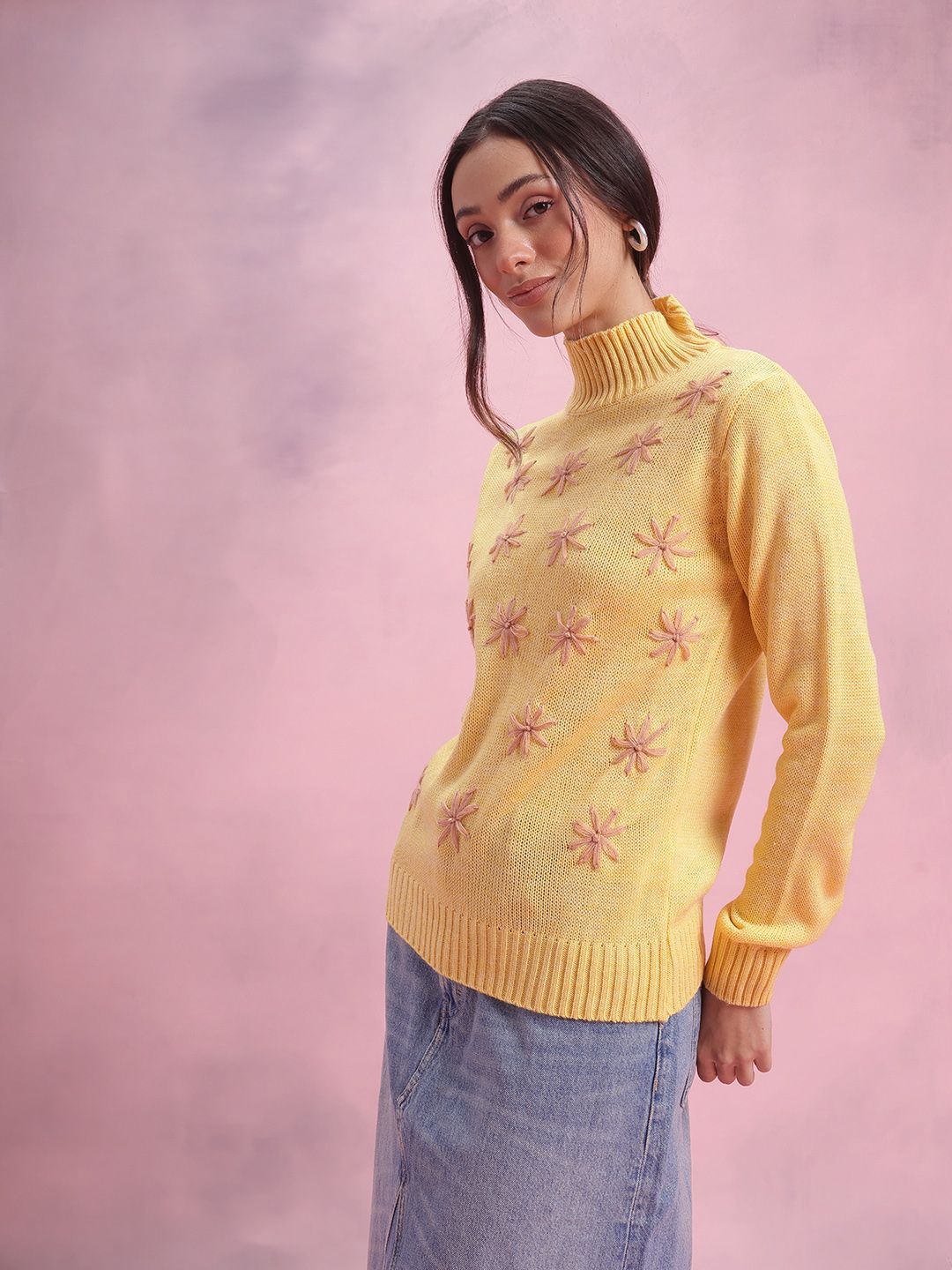 DressBerry Floral High Neck Pullover