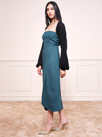 AND Open Front Long Cuffed Sleeves Crop Shrug