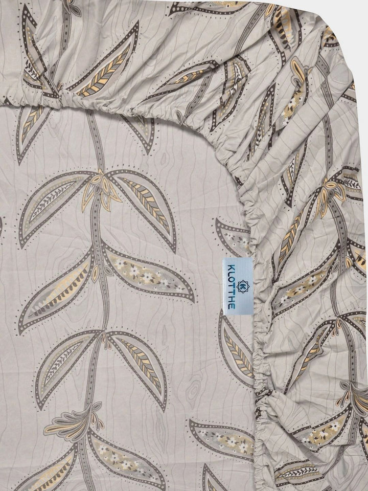Moda Rapido X KLOTTHE Beige & Brown Floral 300 TC King Bedsheet with 2 Pillow Covers