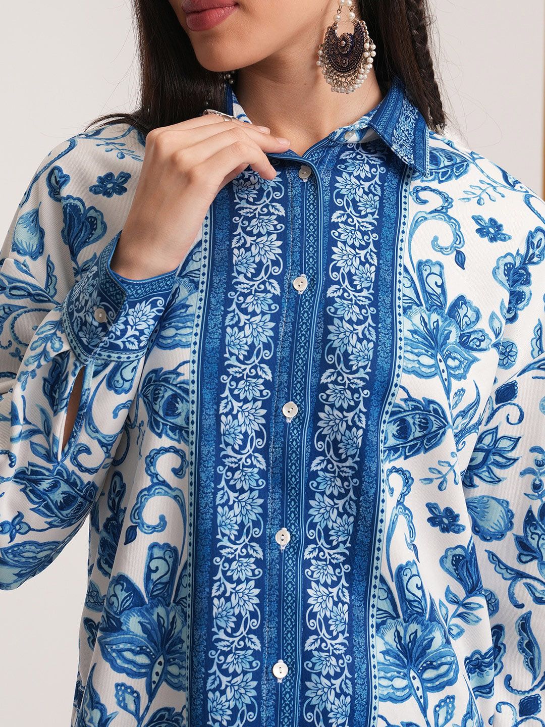 Vishudh Printed Shirt With Elasticated Palazzo Co-Ords