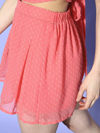 Berrylush Women Self Design Top With Shorts