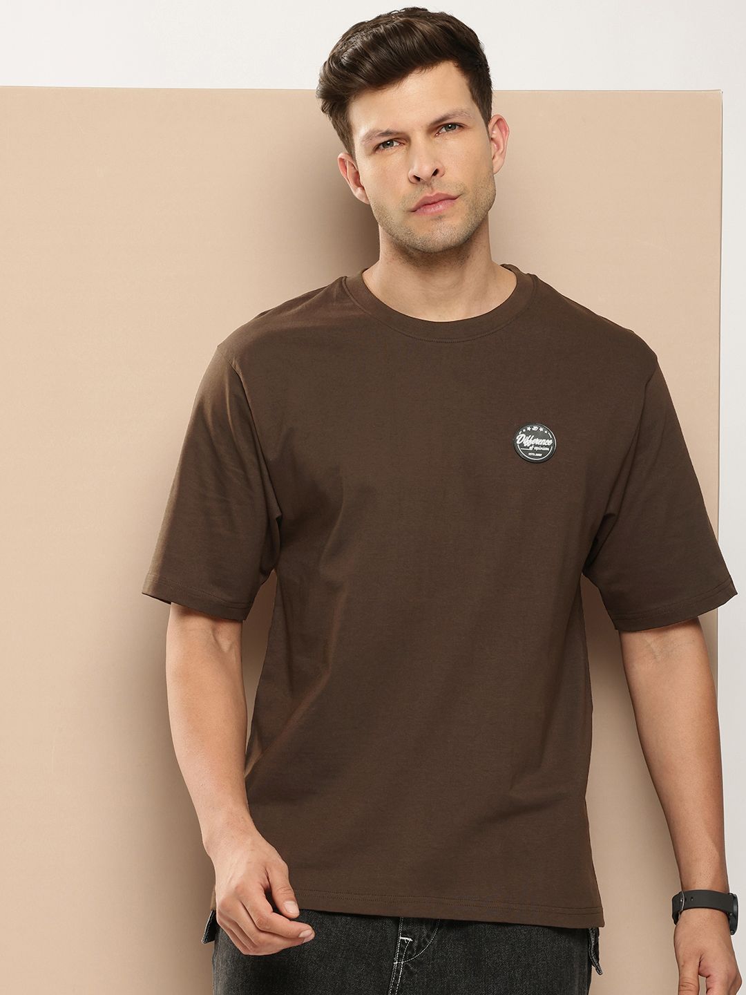 Difference of Opinion Men Printed Pure Cotton Oversized T-shirt