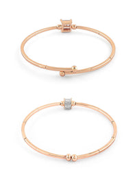 Set Mutiara Zaveri 2 Gelang Kada Bersalut Emas Cubic Zirconia Bersalut Emas