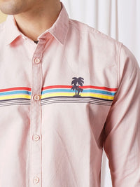 The Indian Garage Co Pure Cotton Horizontal Stripes Casual Shirt
