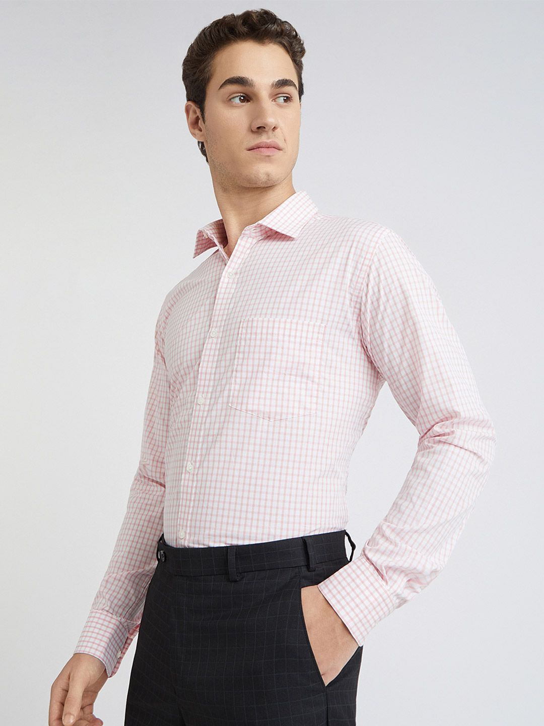 Park Avenue Slim Fit Checked Pure Cotton Formal Shirt