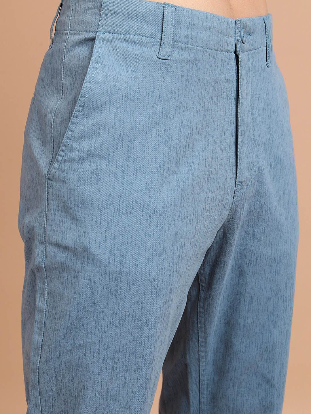 HIGHLANDER Men Blue Mid-Rise Chinos Trousers
