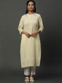 Aurelia berjalur Mandarin Collar kurta