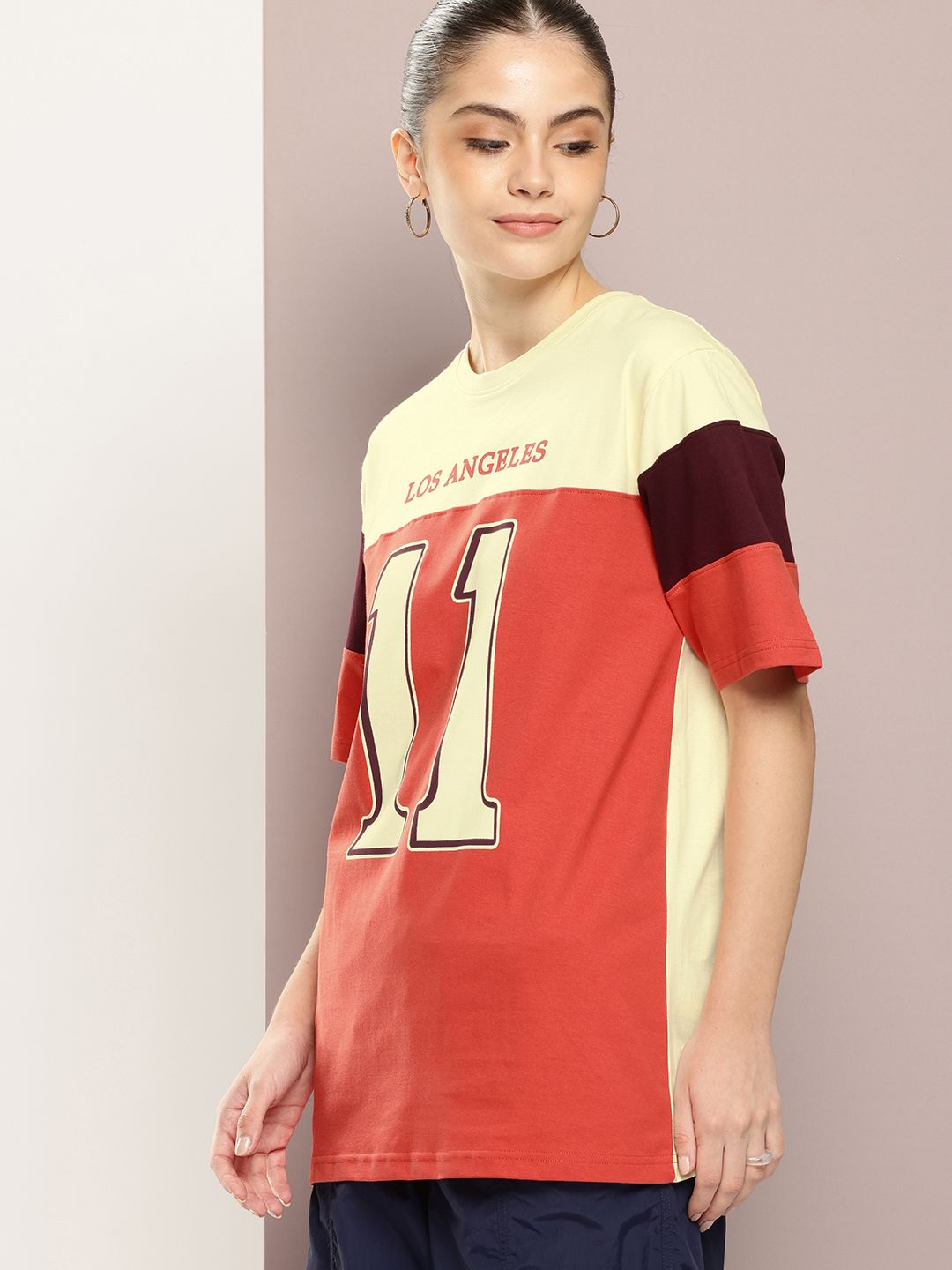 DILLINGER Women Typography Printed Oversized T-shirt