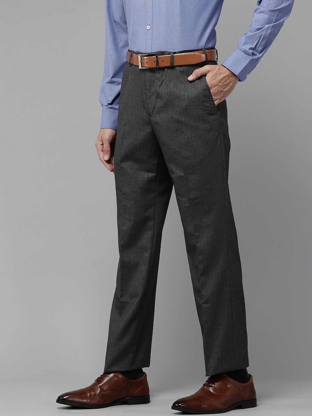 Park Avenue Men Striped Formal Trousers