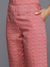 Libas Women Floral Printed Pleated Gotta Patti Kurta with Trousers & With Dupatta