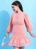 Tokyo Talkies Rose Puff Sleeve Fit & Flare Dress