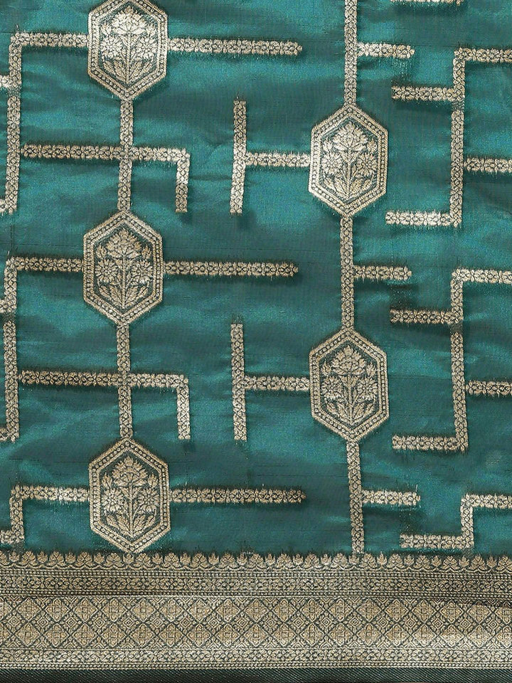 Saree mall Ethnic Motifs Organza Zari Banarasi Saree