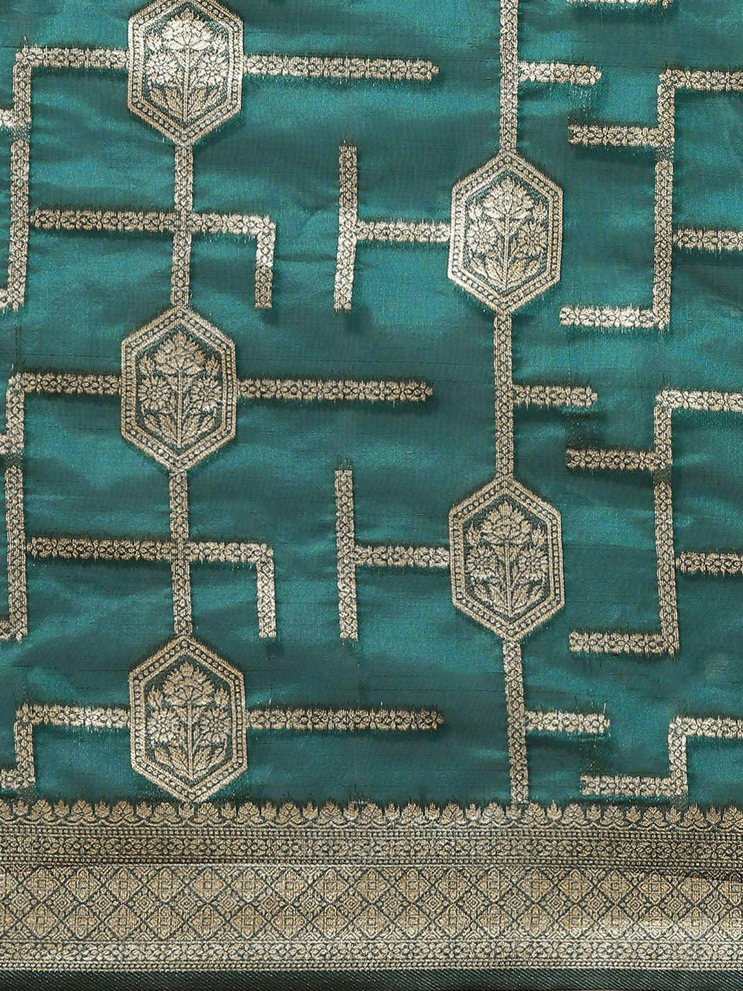 Saree mall Ethnic Motifs Organza Zari Banarasi Saree
