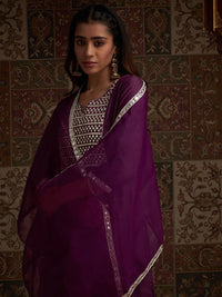 Indo Era Yoke Design Embroidered Regular Kurta With Trousers & With Dupatta