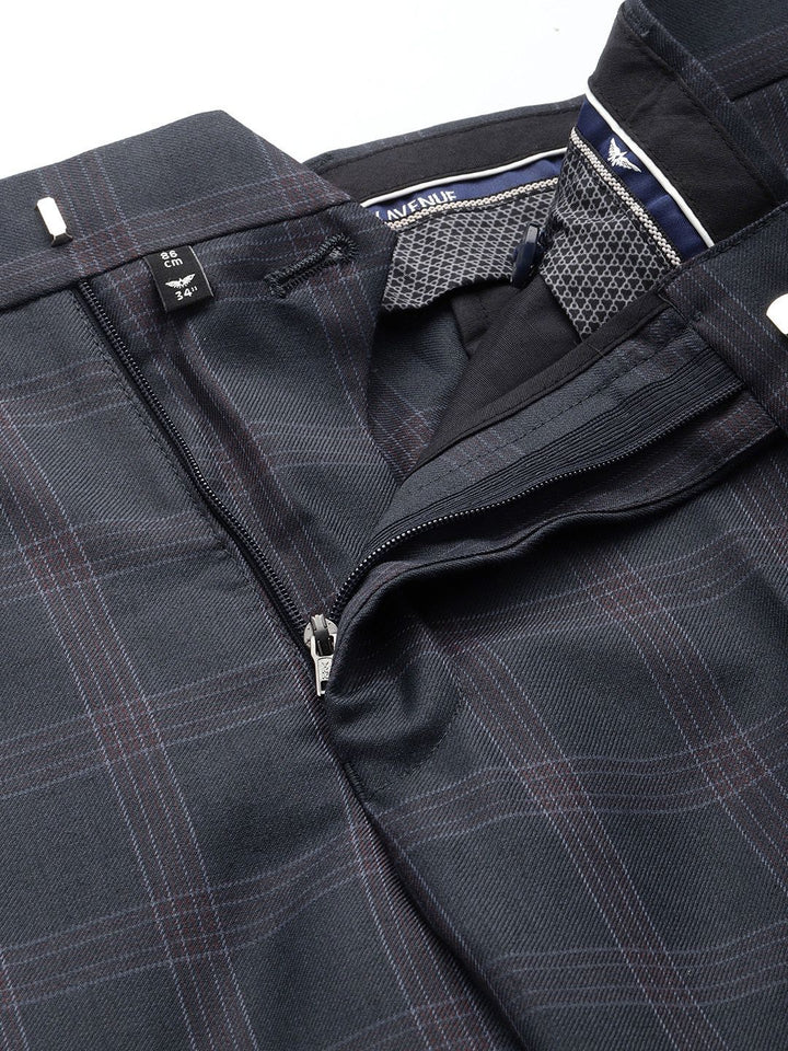 Park Avenue Checked Notched Lapel Single-Breasted Formal 2 Piece Suits