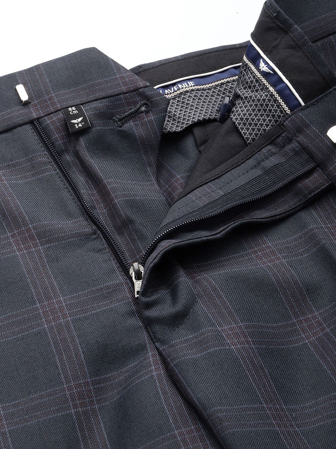 Park Avenue Checked Notched Lapel Single-Breasted Formal 2 Piece Suits