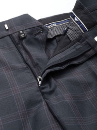 Park Avenue Checked Notched Lapel Single-Breasted Formal 2 Piece Suits