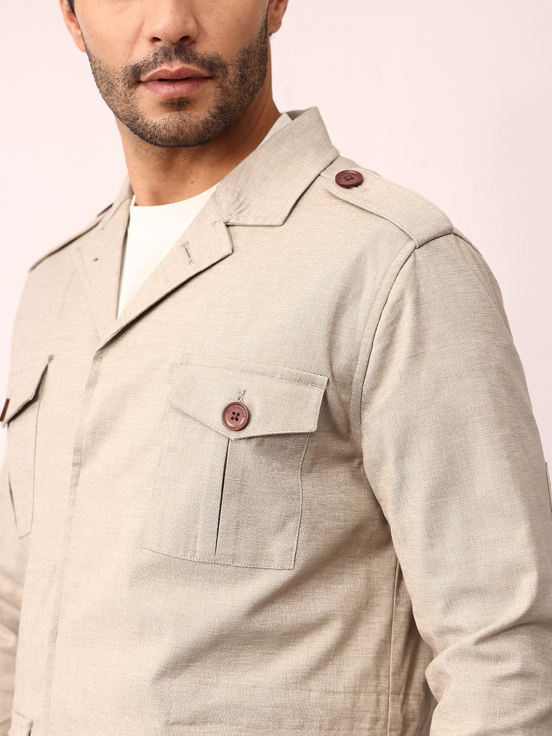 Mr Bowerbird Single-Breasted Tailored Fit Blazer with Shoulder Tabs
