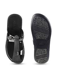 Mochi Men Open One Toe Comfort Sandals With Buckle Detail