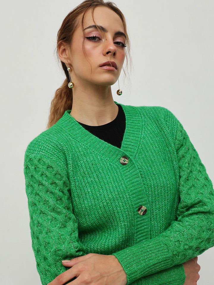 STREET 9 Women Cable Knit Crop Cardigan