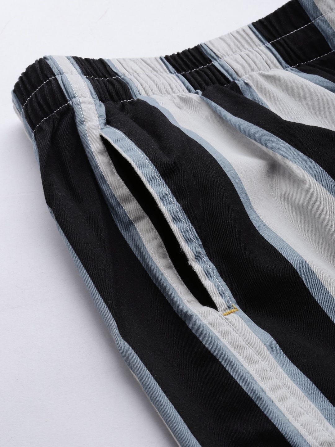 The Indian Garage Co Men Navy Blue & White Striped Pure Cotton Boxers 1120-BXR10-05