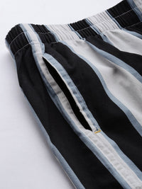 The Indian Garage Co Men Navy Blue & White Striped Pure Cotton Boxers 1120-BXR10-05