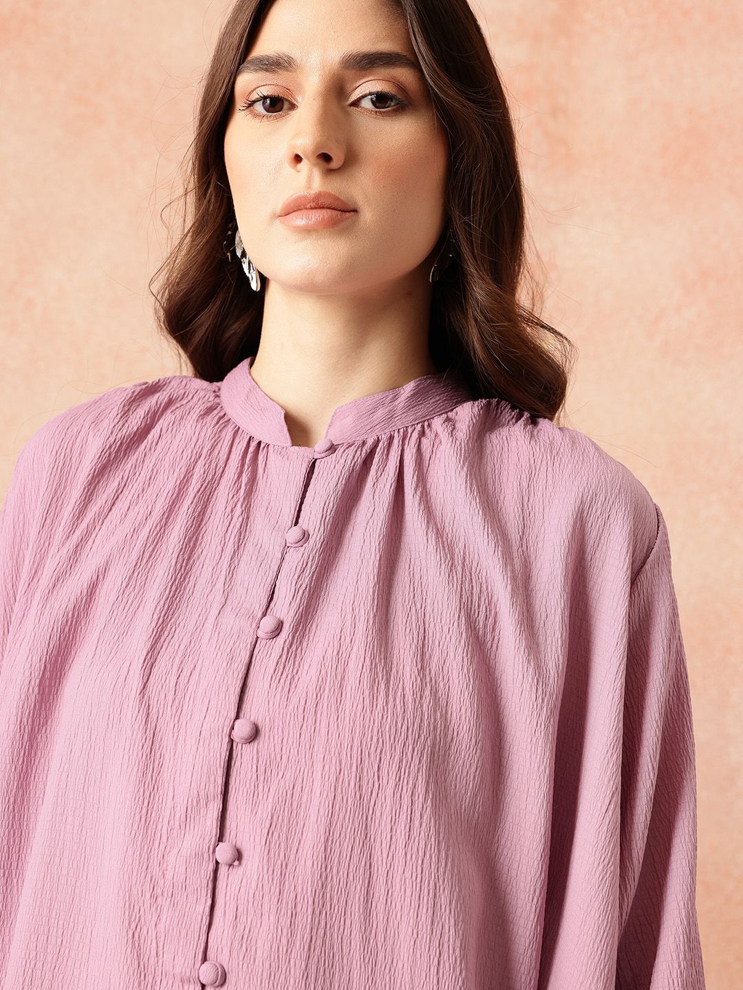 all about you Regular Crinkled Kurta with Trousers
