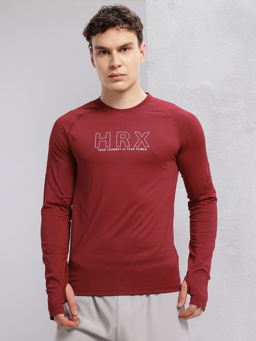 HRX by Hrithik Roshan Brand Logo Print Rapid-Dry Training T-shirt
