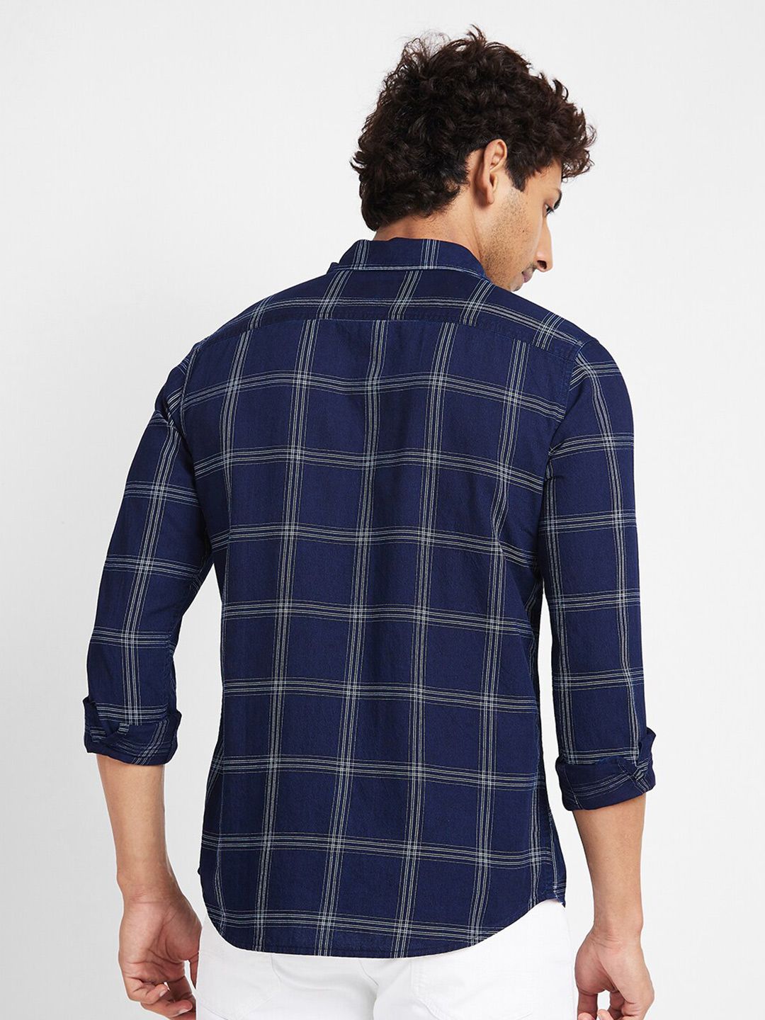 Being Human Slim Fit Windowpane Checked Casual Shirt