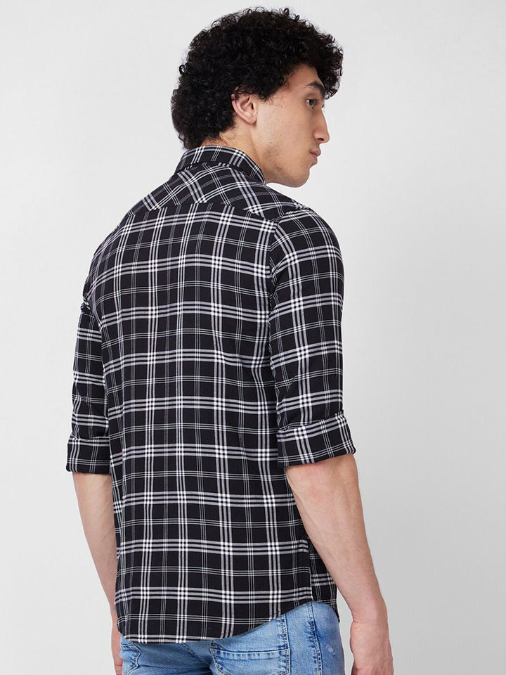 SPYKAR Tartan Checked Cotton Opaque Casual Shirt
