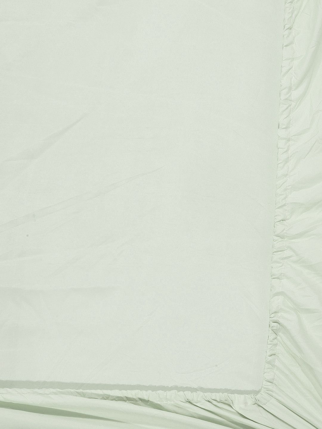 Myntra Elegant Homes Green Solid 300 TC Fitted King Fine Bedsheet dengan 2 Sarung Bantal