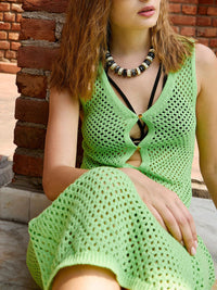 SASSAFRAS Crochet Sleeveless Beach Midi