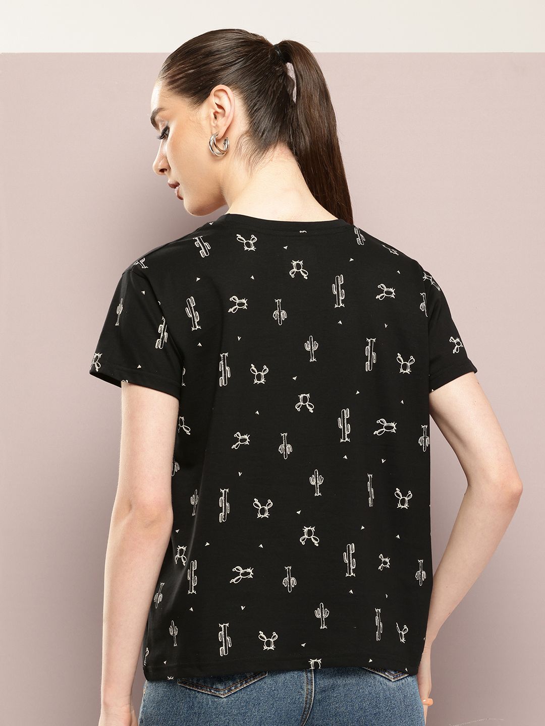 DILLINGER Floral Printed Boxy Pure Super Combed Cotton T-shirt
