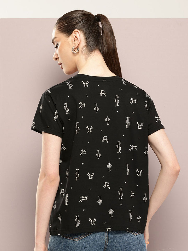 DILLINGER Floral Printed Boxy Pure Super Combed Cotton T-shirt